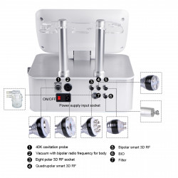 Body Slimming Machine 6 in 1 RF Vacuum Fat Reduction Anti Cellulite Body Shaper Skin Tightening Device Elitzia ET6551