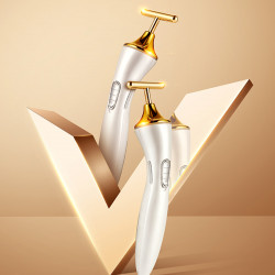 Golden Face Massage Stick T Shape Face lifting and Tightening Massager litzia ETKD9060