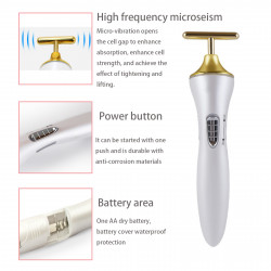 Golden Face Massage Stick T Shape Face lifting and Tightening Massager litzia ETKD9060