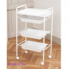 copy of Elitzia ETST17 Beauty Salon Rolling Trolley Storage Organizer Cart Simple 3 layers White Color