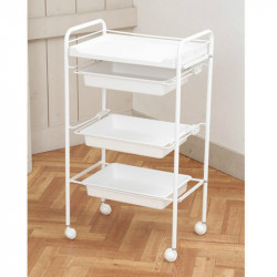 copy of Elitzia ETST17 Beauty Salon Rolling Trolley Storage Organizer Cart Simple 3 layers White Color