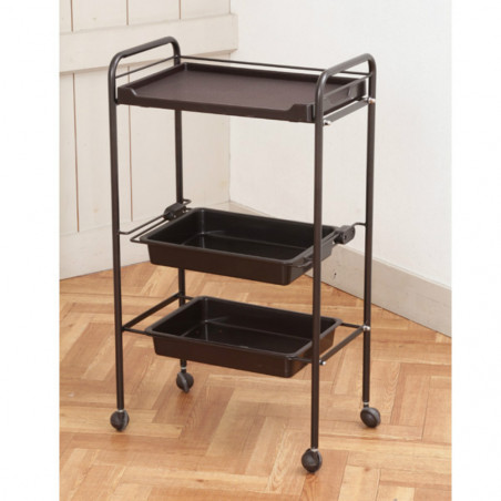 Elitzia ETST17 Beauty Salon Rolling Trolley Storage Organizer Cart Simple 4 layers Brown Color