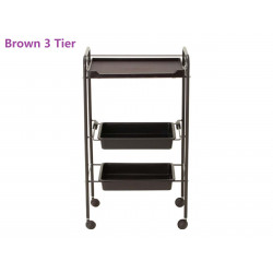 Elitzia ETST17 Beauty Salon Rolling Trolley Storage Organizer Cart Simple 4 layers Brown Color