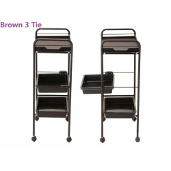 Elitzia ETST17 Beauty Salon Rolling Trolley Storage Organizer Cart Simple 4 layers Brown Color