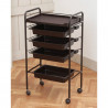 Elitzia ETST17 Beauty Salon Rolling Trolley Storage Organizer Cart Simple 4 layers Brown Color