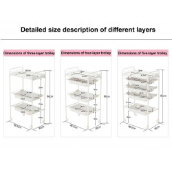 Elitzia ETST17 Beauty Salon Rolling Trolley Storage Organizer Cart Simple 4 layers Brown Color