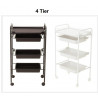 Elitzia ETST17 Beauty Salon Rolling Trolley Storage Organizer Cart Simple 4 layers Brown Color