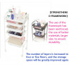 Elitzia ETST17 Beauty Salon Rolling Trolley Storage Organizer Cart Simple 4 layers Brown Color