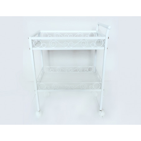 Beauty Salon Rolling Trolley Storage Organizer Cart Simple Elitzia White 2 Tier ETST18