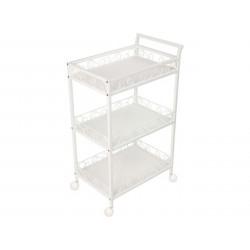 Beauty Salon Rolling Trolley Storage Organizer Cart Simple Elitzia White 3 Tier ETST18