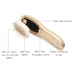 Elitzia ETSR1045 Detachable Electric Color Light Assistant Positive Anion Import Vibration Massage Anti-stripping Hair Comb