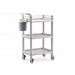 Salon Furniture Spa Beauty Trolley Rolling Cart With Waste Bin Three Layers 6 Types Optional Elitzia ET005(Gray)