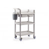 Salon Furniture Spa Beauty Trolley Rolling Cart With Waste Bin Three Layers With Drawer 6 Types Optional Elitzia ET005(Gray)