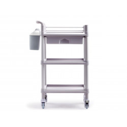Salon Furniture Spa Beauty Trolley Rolling Cart With Waste Bin Three Layers With Drawer 6 Types Optional Elitzia ET005(Gray)