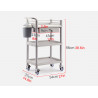 Salon Furniture Spa Beauty Trolley Rolling Cart With Waste Bin Three Layers With Drawer 6 Types Optional Elitzia ET005(Gray)