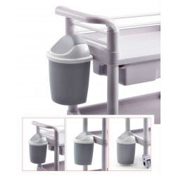 Salon Furniture Spa Beauty Trolley Rolling Cart With Waste Bin Three Layers With Drawer 6 Types Optional Elitzia ET005(Gray)