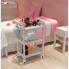 Salon Furniture Spa Beauty Trolley Rolling Cart With Waste Bin Three Layers With Drawer 6 Types Optional Elitzia ET005(Gray)