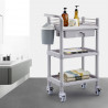 Salon Furniture Spa Beauty Trolley Rolling Cart With Waste Bin Three Layers With Drawer 6 Types Optional Elitzia ET005(Gray)