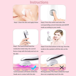 Anti Aging Facial Massager RF LED Light EMS Micro Current Skin Beauty Device Home Use Elitzia ETKD9900
