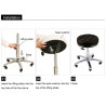 Rolling Stool PU Leather Bar Chair Height Adjustable For Barber Shop Beauty Salon Massage Spa Elitzia ET15505（black）