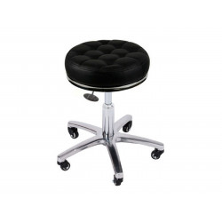Rolling Stool PU Leather Bar Chair Height Adjustable For Barber Shop Beauty Salon Massage Spa Elitzia ET15505（black）