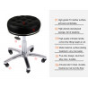 Rolling Stool PU Leather Bar Chair Height Adjustable For Barber Shop Beauty Salon Massage Spa Elitzia ET15505（black）