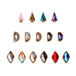 Nail Art Decorations Flash Nail Drill Rhinestones 3 Shapes 15 Pieces A Pack Elitzia ETA1115