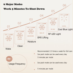 RF Facial Care EMS Microcurrent Vibration Massager Skin Tightening Lifting Anti-aging Wrinkle Remover Elitzia ET1102