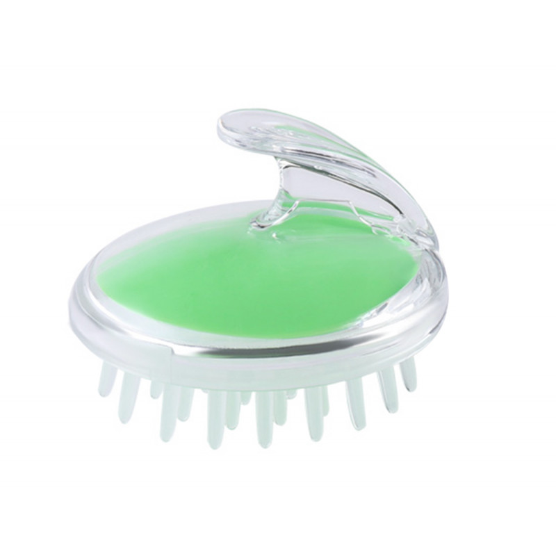 Plastic Silicone Head Massager Hair Comb Hair Massage Scalp Brush Shampoo Brush 3 Colors Optional Elitzia ETHSF12（Green）