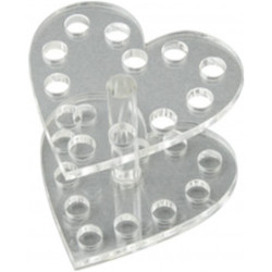 Heart Shape Manicure Nail Salon Shop Nail Art Brush Penholder Rack Display White Transparent Black Color Elitzia ETMT0525