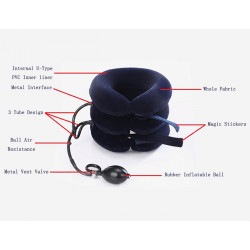 Elitzia ETB022T 3 Layers 3 Tubes Genuine Cervical Spondylosis Traction Massage Neck Stretcher Blue Color